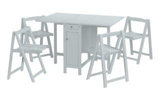 An Image of Julian Bowen Savoy Dining Table & 4 Chairs - Grey