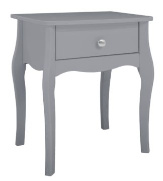 An Image of Argos Home Amelie 1 Drawer Bedside Table - Grey