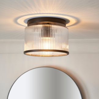 An Image of Alyn 3 Light Bathroom Semi Flush Ceiling Light Bronze
