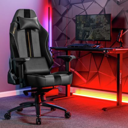 An Image of X Rocker Onyx Ergonomic Office Gaming Chair - Black & Red