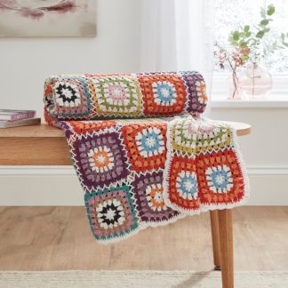 An Image of Heart and Soul Crochet 130cm x 170cm Throw MultiColoured