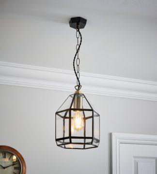 An Image of Industrial Painted Glass Pendant Light Clear