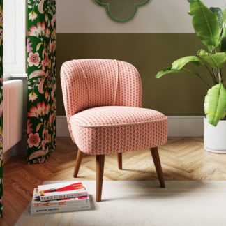 An Image of Elsie Tulip Print Cocktail Chair Tulip Print Pink