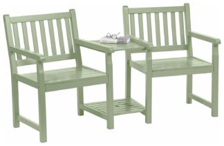 An Image of Greenhurst Danesford Wooden Duo Seat - Green