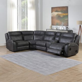 An Image of Phoenix 2 Seater Electric Reclining Sofa with Integrated Wireless Charger and Speakers Slate