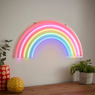 An Image of Rainbow Neon Wall Light White