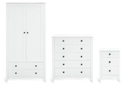 An Image of Habitat Minato 3 Piece 2 Door Wardrobe Set - White