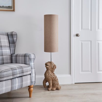 An Image of Reggie the Cockapoo Adjustable Floor Lamp Natural