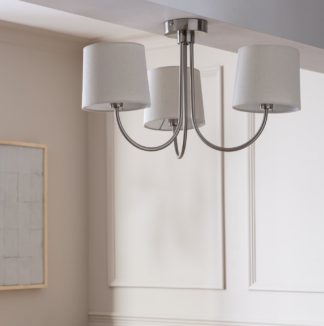 An Image of Habitat Modern Country Steel Ceiling Light - Natural&Chrome