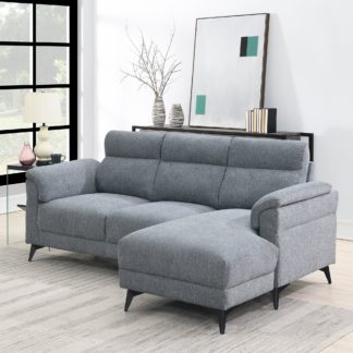 An Image of Roxy 3 Seater Right Hand Corner Chaise Sofa Grey