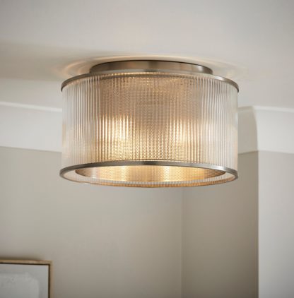 An Image of Kruze Semi Flush Ceiling Light Black