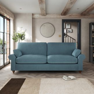 An Image of Salisbury Luxury Velvet 4 Seater Sofa Cosy Velvet Pacific
