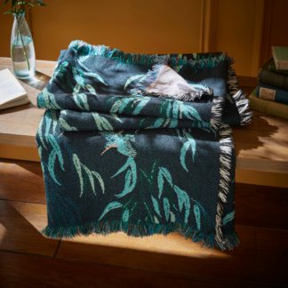 An Image of Kingfisher Jacquard Tapestry Throw Black