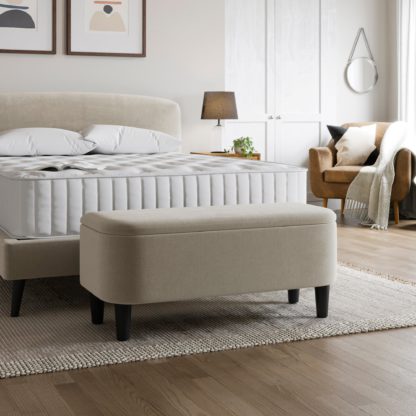 An Image of Modern Curves Woven End of Bed Storage Ottoman Charcoal