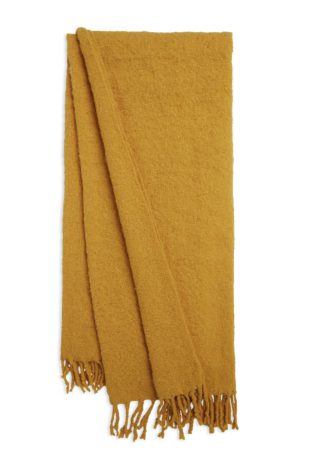 An Image of Habitat Mohair Throw - Mustard - 125x150cm