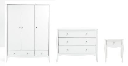 An Image of Argos Home Amelie 3 Piece 2 Door Wardrobe Set - White