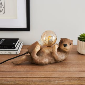 An Image of Ottelie the Otter Resin Table Lamp Black