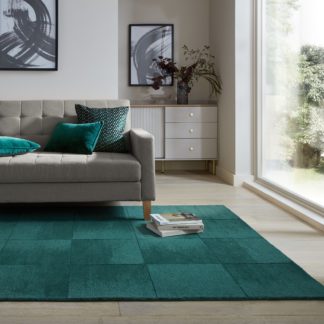 An Image of Ombre Checkerboard Wool Rug Green