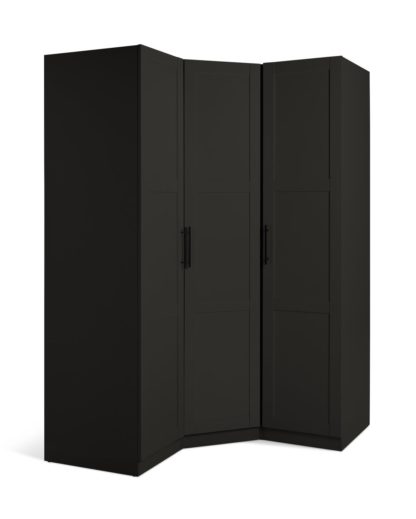 An Image of Habitat Munich Panelled Corner 3 Door Wardrobe - Anthracite