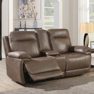 An Image of Glenwood 2 Seater Electric Recliner Sofa Chestnut