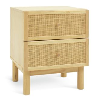 An Image of Habitat Simone 2 Drawer Bedside Table - Pine