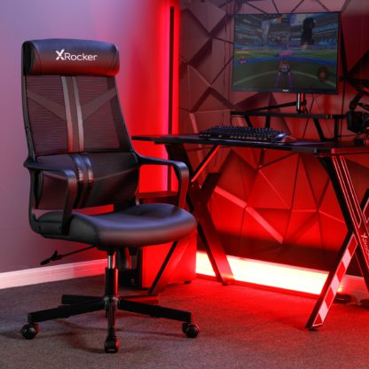 An Image of X Rocker Helix Mesh Office Gaming Chair Blue