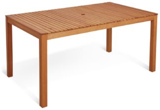 An Image of Habitat Luana Rectangular Garden Table - Light Wood