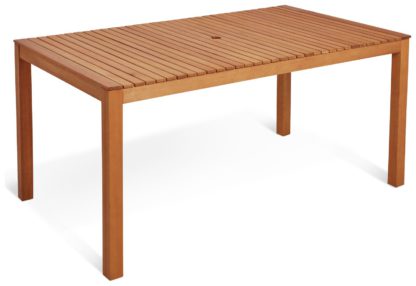 An Image of Habitat Luana Rectangular Garden Table - Light Wood