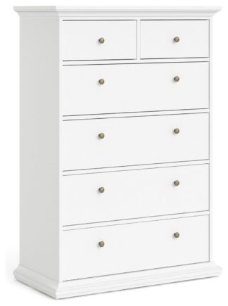 An Image of Tvilum Paris 6 Drawer Chest - White