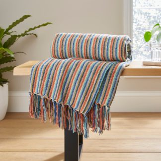 An Image of Russell Stripe Throw, 130x180cm MultiColoured