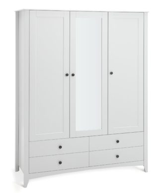 An Image of Habitat Minato 3 Door 4 Drawer Wardrobe - White