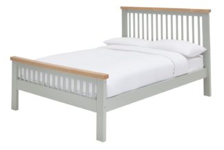 An Image of Argos Home Aubrey Double Wooden Bed Frame - Sage Green