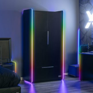 An Image of Electra 2 Door Wardrobe with LED Lights Black