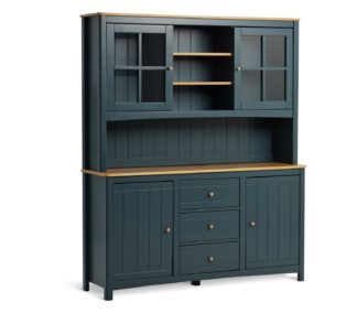 An Image of Habitat Bournemouth 4 Door 3 Drawer Sideboard - Dark Blue