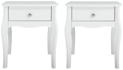 An Image of Argos Home Amelie 1 Drawer Bedside Tables Set - White