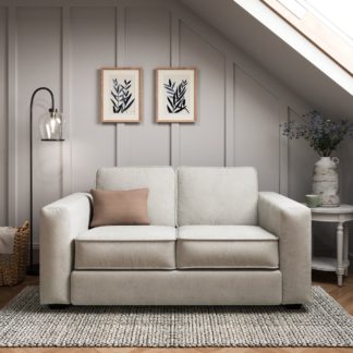 An Image of Claude Soft Chenille 2 Seater Sofa Natural Chenille