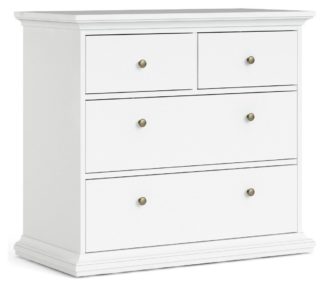 An Image of Tvilum Paris 4 Drawer Chest - White