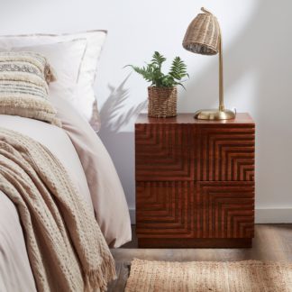 An Image of Kolt 2 Drawer Bedside Table, Dark Stained Wood Dark Stained Wood