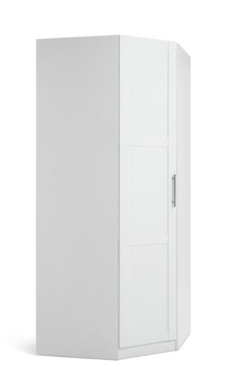 An Image of Habitat Munich Panelled Corner 1 Door Wardrobe - White