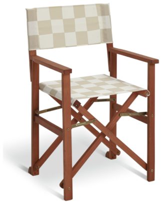 An Image of Habitat Folding Wooden Director Chair - Cream