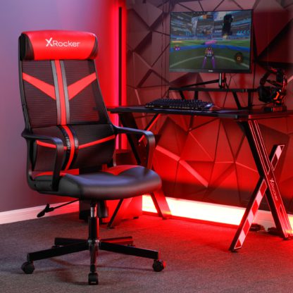 An Image of X Rocker Helix Mesh Office Gaming Chair Blue