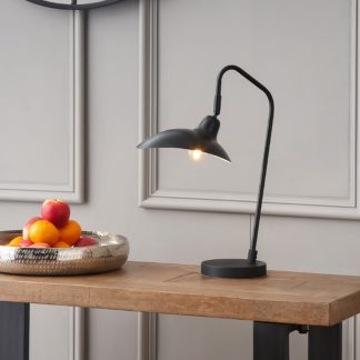 An Image of Toulon Matt Black Task Table Lamp Black