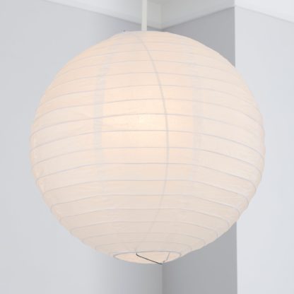 62fb52251a472ce6910915129811494f66eccc45b21346b692fd9375855666e7.jpg An Image of Paper Lantern 35cm White Easy Fit Pendant White