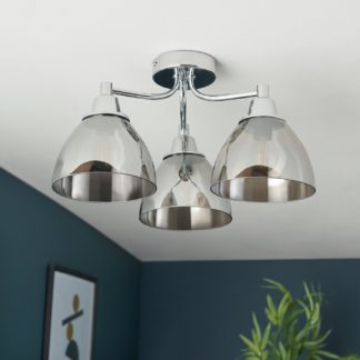 An Image of Shore Light Bartlett Metal 3 Light Ceiling Light- Smoke Grey