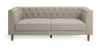 An Image of Habitat Barnwell Fabric 3 Seater Sofa - Natural