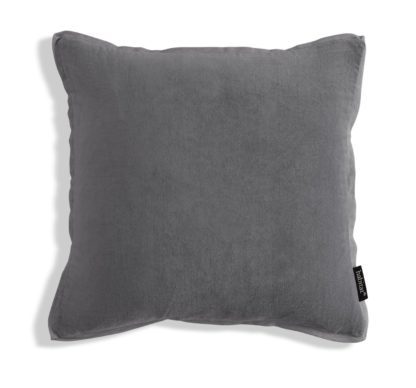 An Image of Habitat Cotton Velvet Cushion - Charcoal - 43x43cm