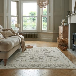 An Image of Torres Global Washable Rug Cream