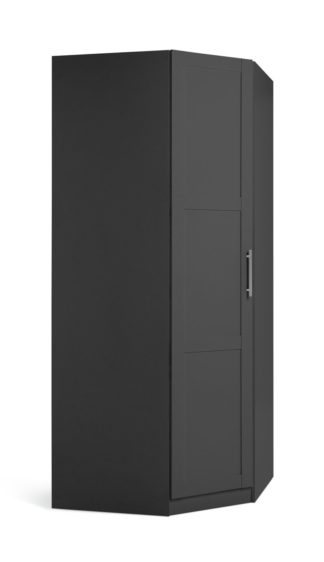 An Image of Habitat Munich Panelled Corner 1 Door Wardrobe - Anthracite