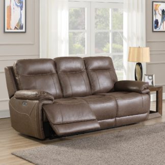 An Image of Glenwood 3 Seater Electric Recliner Sofa Chestnut