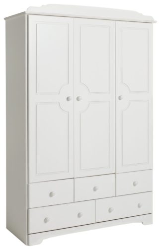 An Image of Argos Home Nordic 3 Door 5 Drawer Wardrobe - White